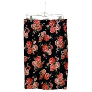 Brat Star Black Floral Pencil Skirt‎